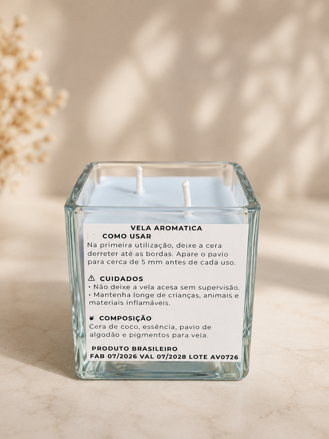 Verso da Vela Aromática Any & Vanilla 140g — VS Premium Home Fragrance