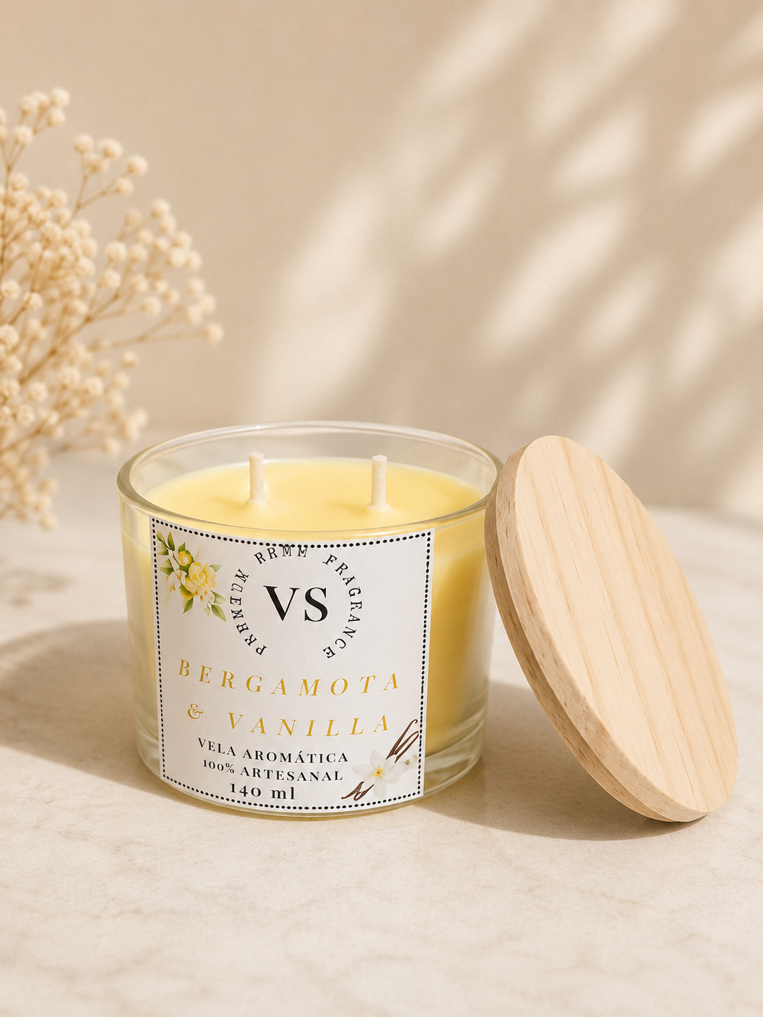 Vela Aromática Bergamota & Vanilla 140g — VS Premium Home Fragrance
