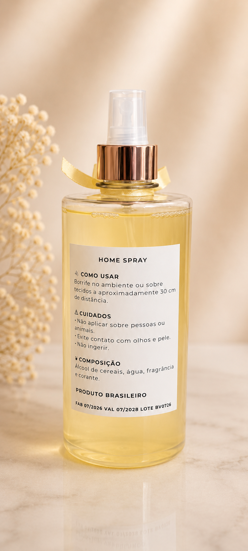 Verso do Home Spray Bergamota & Vanilla 500 ml — VS Premium Home Fragrance