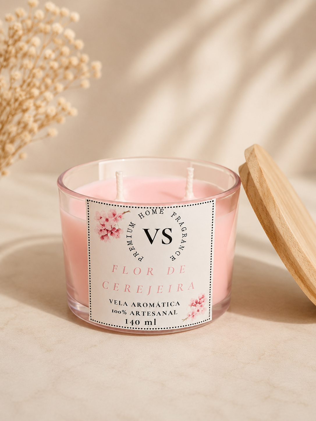 Vela Aromática Flor de Cerejeira 140g — VS Premium Home Fragrance