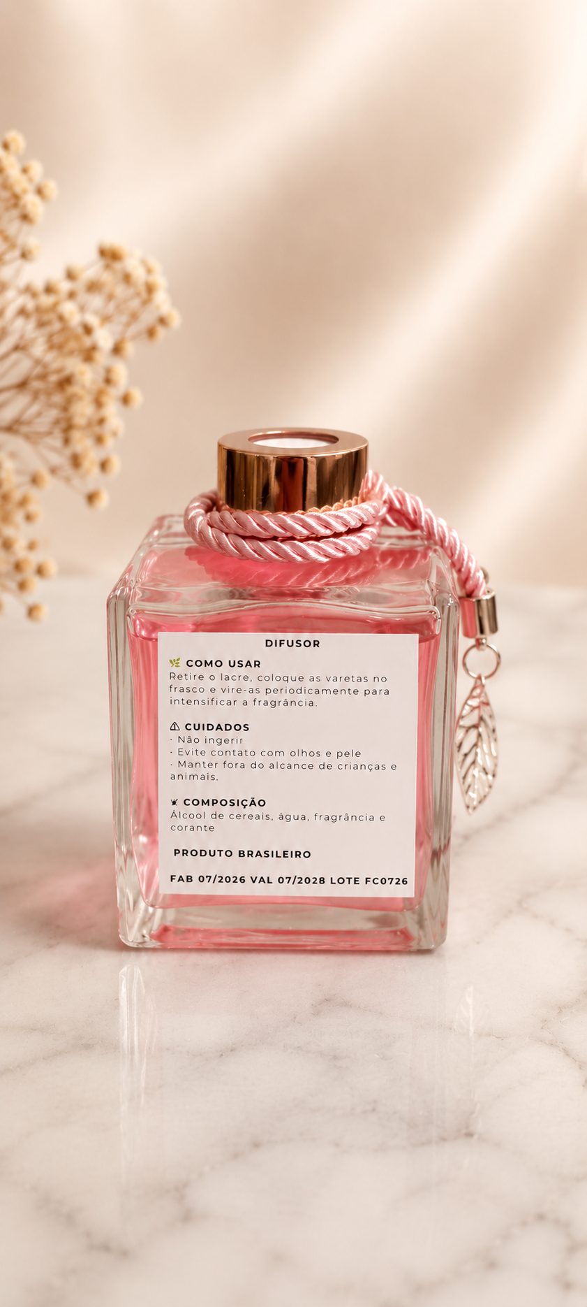 Verso do Difusor de Aromas Flor de Cerejeira 200 ml — VS Premium Home Fragrance